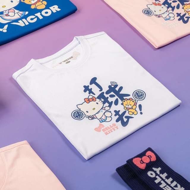 VICTOR X HELLO KITTY 聯名T恤-打球款